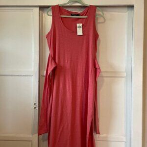 Lauren Ralph Lauren NWT Elevated Basic Tank Jersey Dress 12 Sleeveless Coral